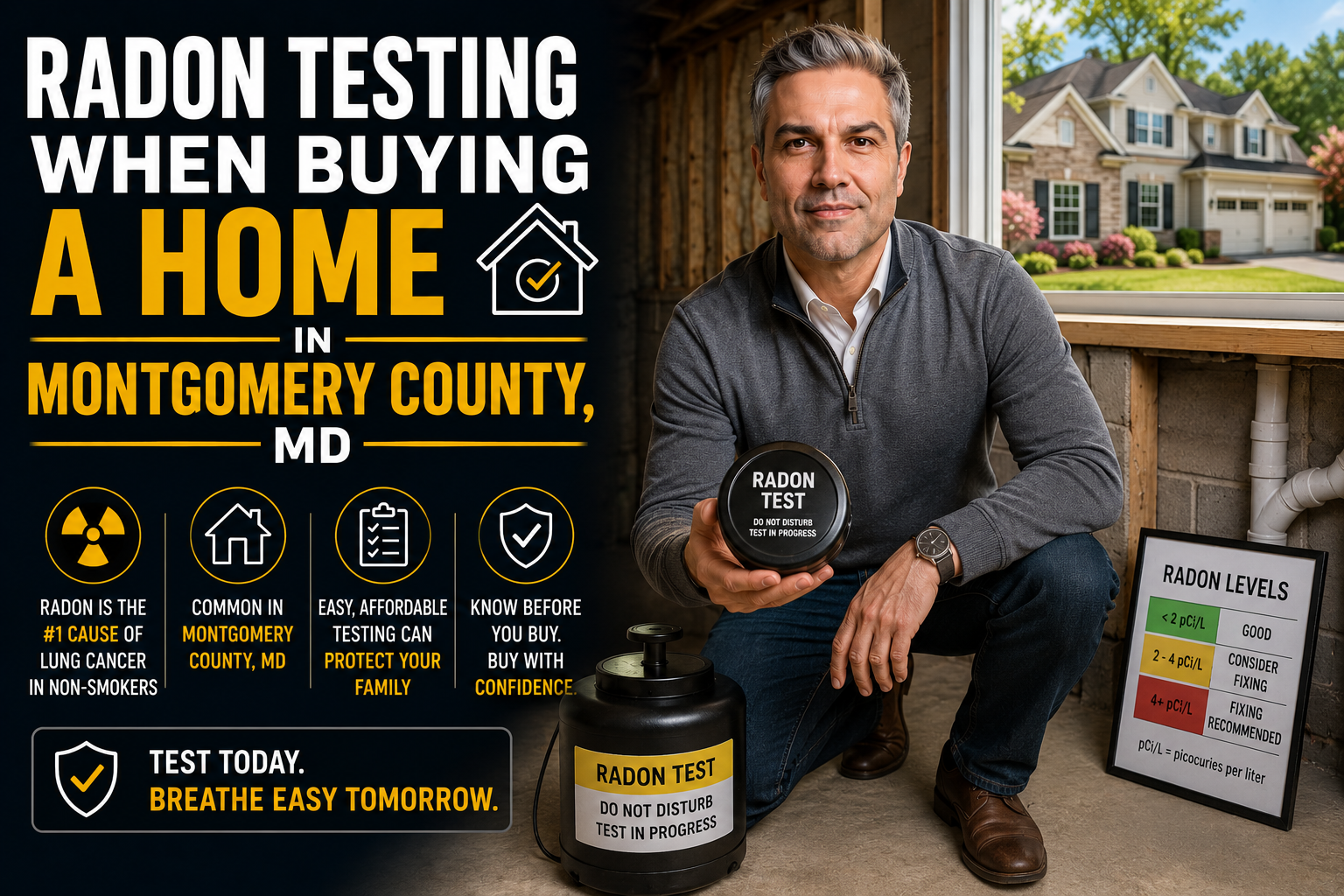 Radon Testing When Buying a Home in Montgomery County, MD